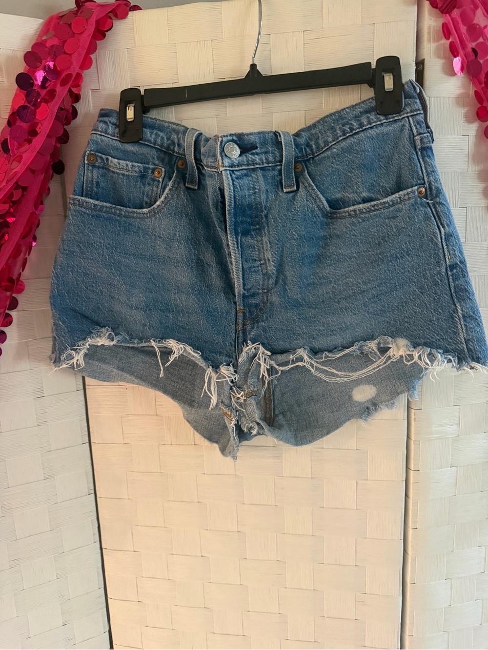 Levi's Distressed Cutoff Denim Shorts - Blue